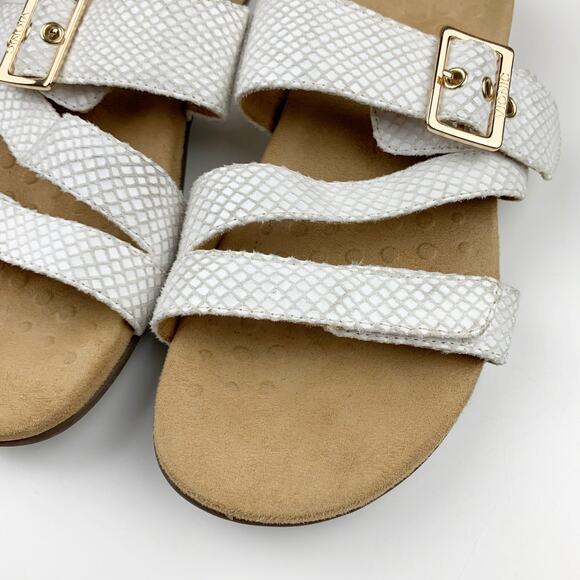 Vionic Skylar Sandals White Snakeskin Adjustable Straps Comfort Women's 7 - Picture 2 of 8